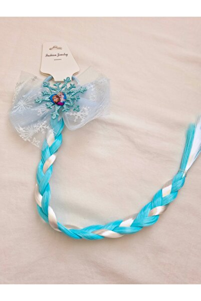 Beyaz Dükkan FROZEN ELSA ANNA KARAKTERLİ ÖRGÜ SAÇLI LASTİK TOKA