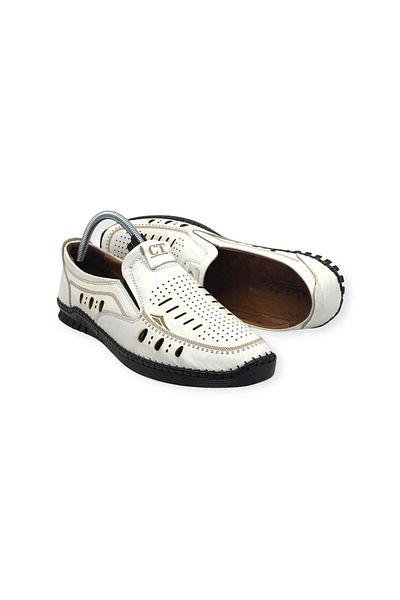 CATELLİ 100% Genuine Leather Men's Summer Comfortable Daily Perforated Sandal Shoes New Season 40-45