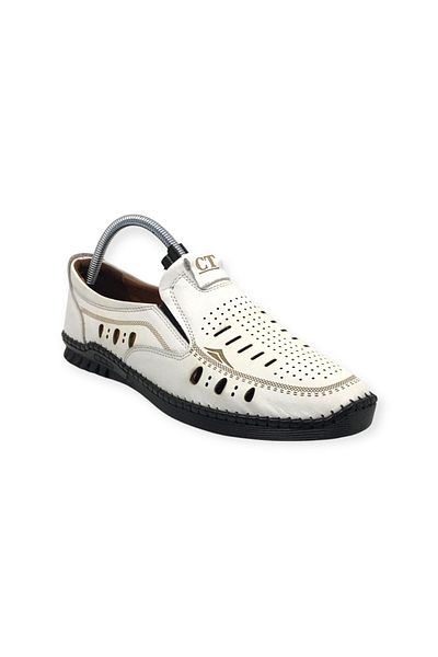 CATELLİ 100% Genuine Leather Men's Summer Comfortable Daily Perforated Sandal Shoes New Season 40-45