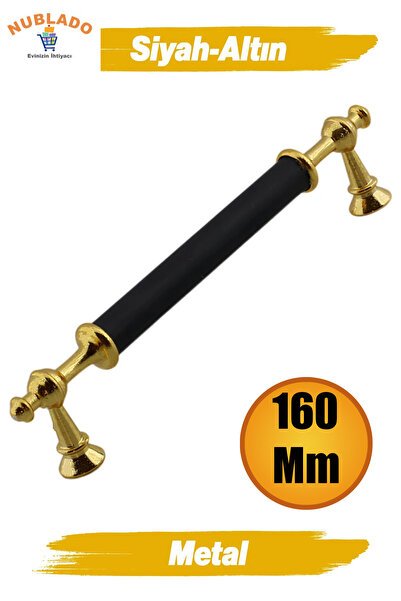 NUBLADO Neslin (128 mm - 12.8 cm) Siyah Gold Metal Mobilya Mutfak Çekmece Dol...