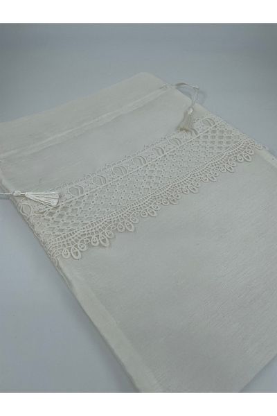 Lurji Dowry Bundle Elegant Guipure Detailed White Shoe Bag Stylish and Natural Protection for Shoe Laundry