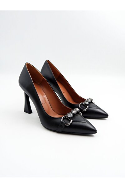 Tenau Черни дамски обувки тип стилет от естествена кожа