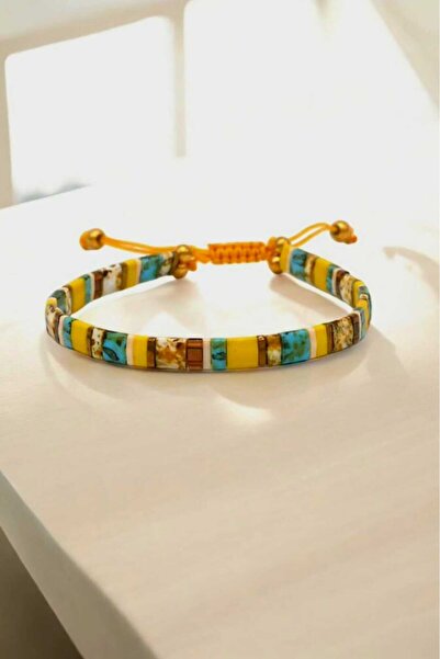 Atölye Olcay Eser Miyuki Tila Cam Boncuk Hematit Doğal Taş Kırçıllı Turkuaz K...