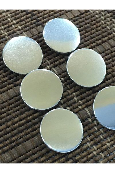 karantuhafiye Set Buttons for Trench Coat Jacket, Para Model Silver, 2,5 cm