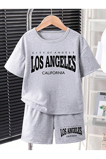 hilon Summer Kids Girls And Boys Cute And Cool Casual 2 Pcs T-Shirt And Bottoms