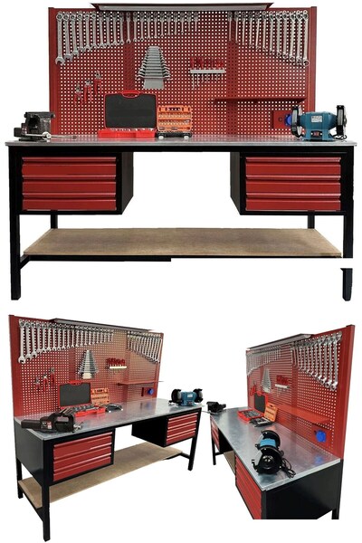 STAXX POWER 2 Mt 6 Çekmeceli Dayanıklı Takım Dolabı İçi Dolu Tam Donanımlı Ta...