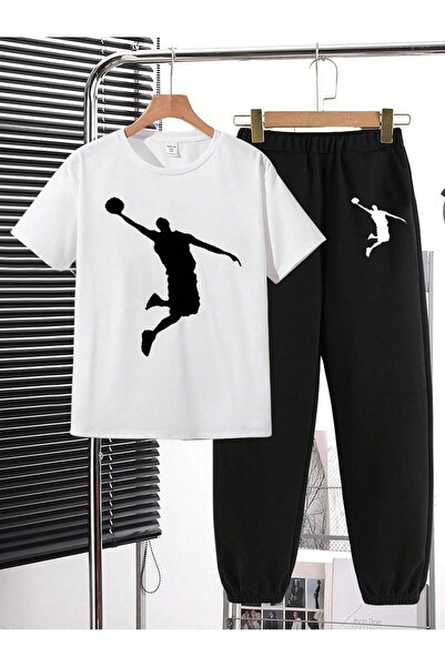 hilon Summer Kids Girls And Boys Cute And Cool Casual 2 Pcs T-Shirt And Bottoms