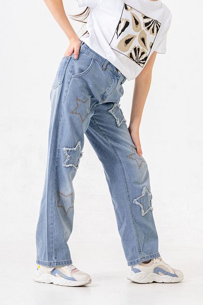 GİYİCEM TEKSTİL Girl's Starry Jeans