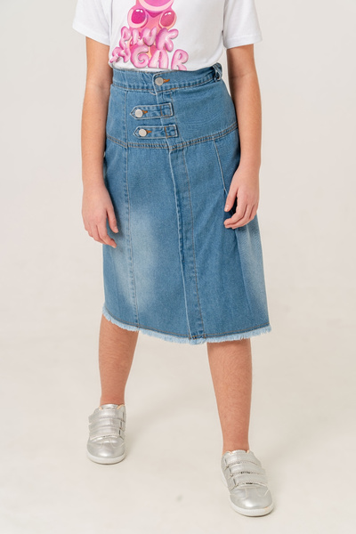 GİYİCEM TEKSTİL Kız Çocuk Yan Patlı Kot Etek 2600