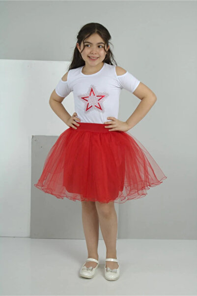 Genel Markalar 23 Nisan Kız Çocuk Tütü Etek Gösteri Kıyafeti NBL2434