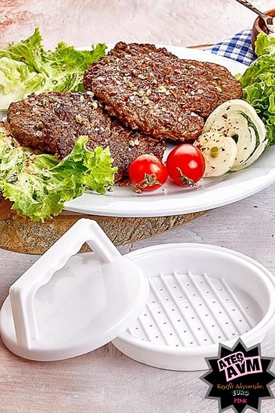 Euro Pink Practical Hamburger Patty Making Apparatus - Hamburger Press and Patty Mold