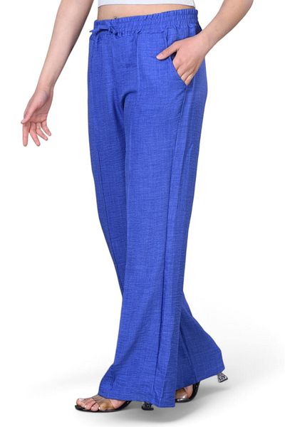 MİRA BUTİK Pantaloni largi din amestec de in negru