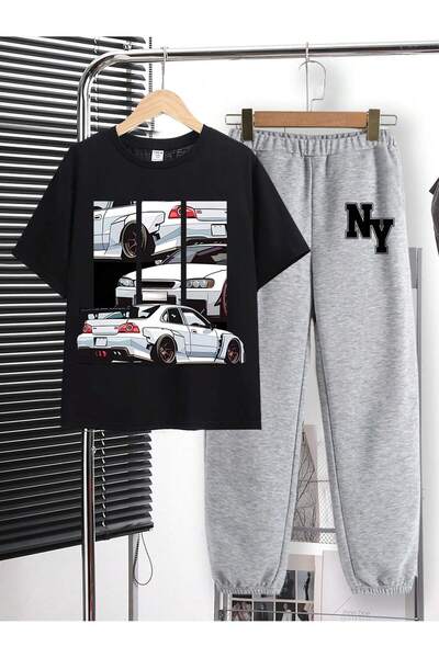 hilon Summer Kids Girls And Boys Cute And Cool Casual 2 Pcs T-Shirt And Bottoms