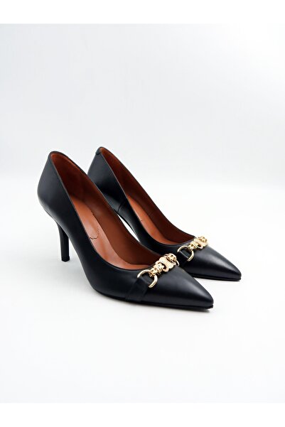 Tenau Черни дамски обувки тип стилет от естествена кожа