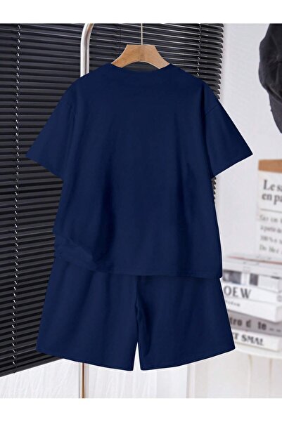 hilon Yazlık Çocuk Kız Ve Erkek Sevimli ve Havalı Günlük 2 li Tişört ve ALT