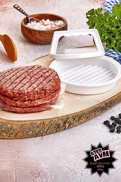 Euro Pink Practical Hamburger Patty Making Apparatus - Hamburger Press and Patty Mold