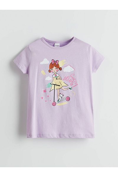 LC Waikiki Costum de pijama pentru fete LCW Kids Crew Neck