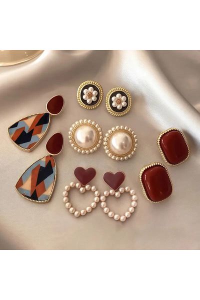 zehracatasariim Mini Pearl Flower Pattern Women's Earrings