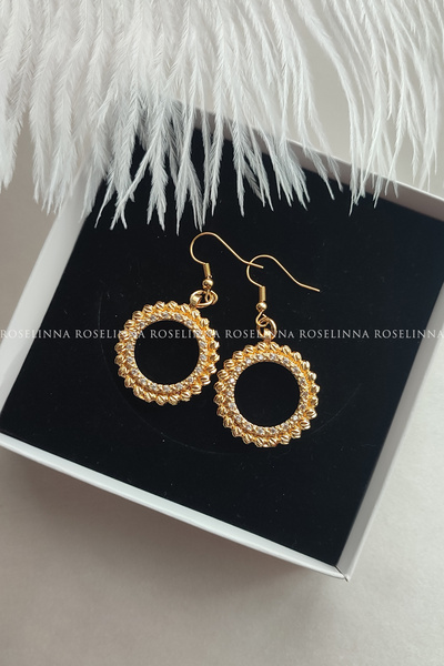 ROSELİNNA Çeyrekli Küpe, Çeyrek Altınlı Küpe Dorika Model, 14k Altın Kaplama ...