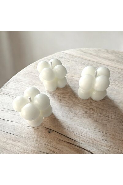 SAYILI COLLECTION Dekoratif 3’lü Bubble Mum Ev Ofis Oda Dekor Mum Hediyelik Mum