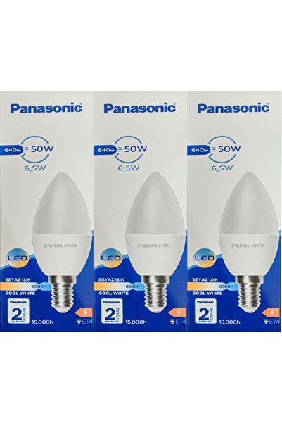 PANASONIC MUM AMPUL İNCE DUYLU E14 DUYLU 6.5W 6500 KELVİN BEYAZ RENK 3 ADET LED AMPÜL
