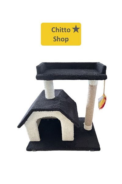 KRT Chitto Cat House and Scratching Post – 2-Tier Comfort Playpen 🏡 🐾