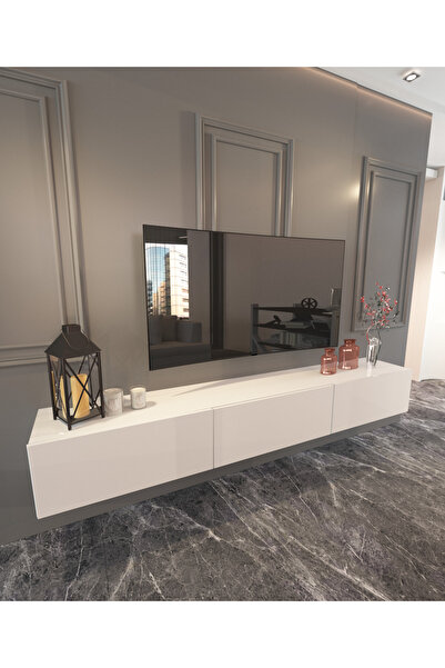 MOBİLYA GEZEGENİ Mobilya Gezegeni Ration Mdf Tv Sehpası 180 Cm Beyaz