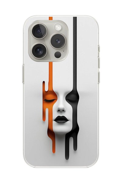 Dali Design حافظة شفافة متوافقة مع هاتف iPhone 14 Pro Max مع تصميم جمالي للوجه