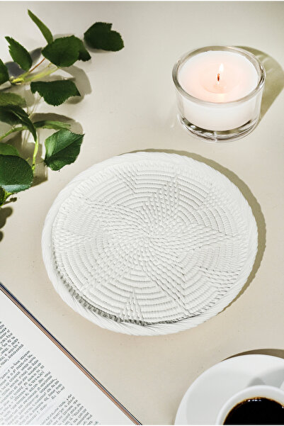 LALEZEN HOME Hasır Model Dekoratif Beton tepsi (24x24)