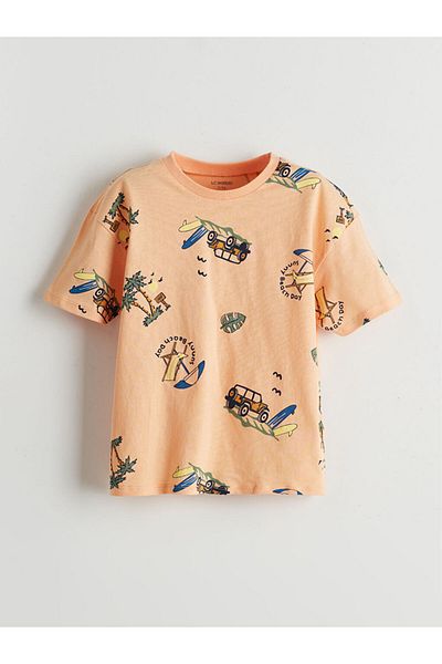 LC Waikiki Lcw Printed T-Shirt and Shorts with Elastic Waistband 2 Pack Fast Fashion