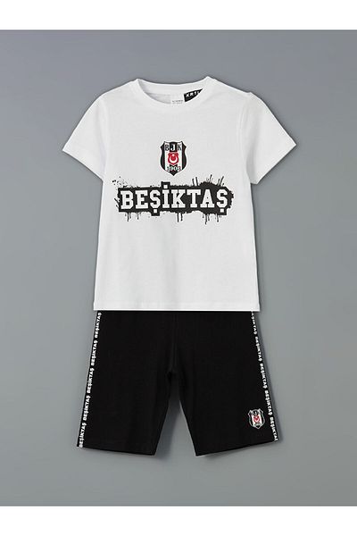 LC Waikiki New Season Besiktas Printed Boys' T-Shirt and Shorts 2 Pack - S5Im49Z1