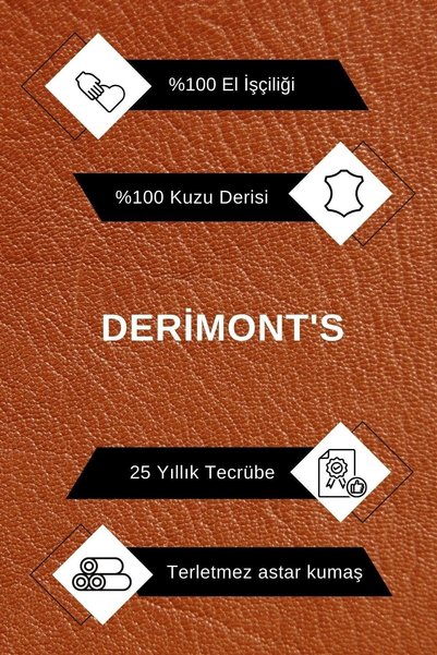 DeriWork Hakiki Kuzu Derisi Kahverengi Erkek Deri Mont Cepli Blazer Deri Ceket
