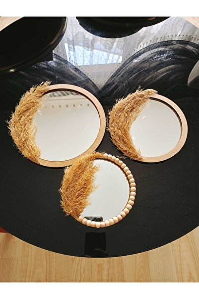 METFIQ 3 lü bohem ayna ev dekor aksesuar süs hediyelik kapı önü duvar aynası ...