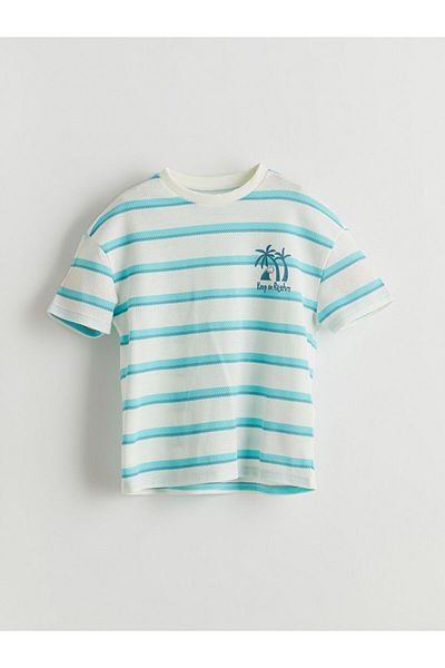 LC Waikiki Тениска с райета и кръгло деколте за момче - нова сезона - S5HH72Z1