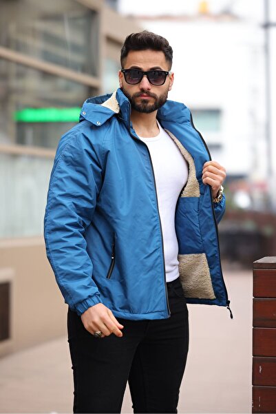 ABİLLİTA Чоловіча водонепроникна та вітрозахисна куртка з капюшоном, що відстібається