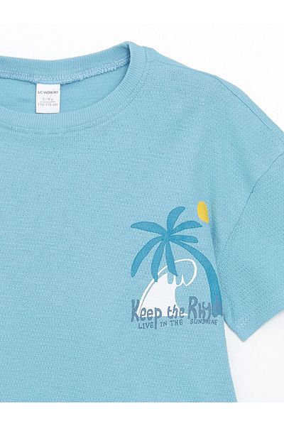LC Waikiki Tricou pentru băiat cu imprimeu cu gât crew de sezon nou - S5HH68Z1