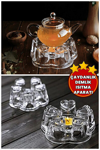 İnfeta ستاند تسخين زجاجي | جهاز تسخين إبريق الشاي | مسك - مدفأة زجاج | الركيز...