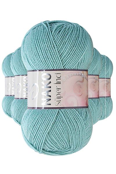 NAKO Arsyy 5 τεμάχια Super Pearl πλεκτό νήμα 100 gr Mint Green 2524