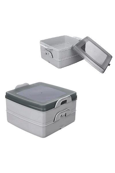 Hepta Collection 2-Layer Storage Container with Lid - Nutrition Container - Lunch Box Diet Container