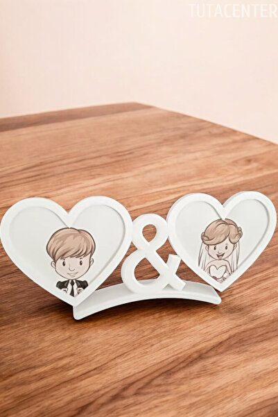 TUTACENTER ÇİFTLER İÇİN KALP ŞEKİLLİ FOTOĞRAF ÇERÇEVESİ