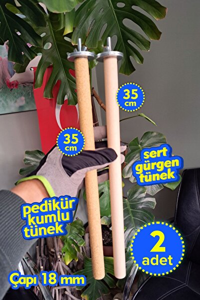 Vixpet Natural Wood Perch and Pedicure Perch Set for Parrots – Health and Comfort in One |   35 cm 18 mm