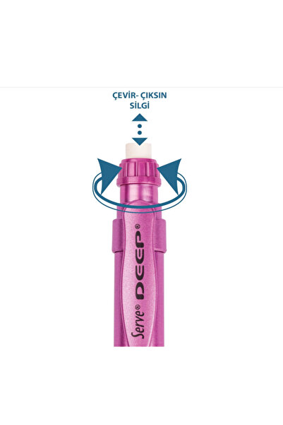 Serve Deep Mekanik Kurşun Kalem Metalik Renk Prenses Pembe