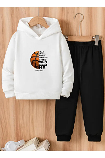 Daxia طقم بدلة رياضية بغطاء للرأس للفتيات/الأولاد بتصميم خاص من القطن