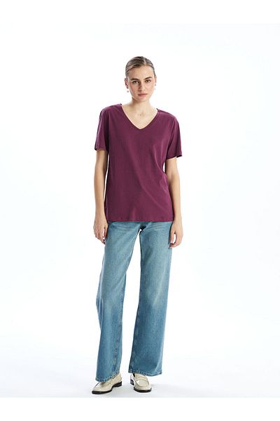 LC Waikiki Tricou de damă cu decolteu în V de sezon nou - S5I278Z8