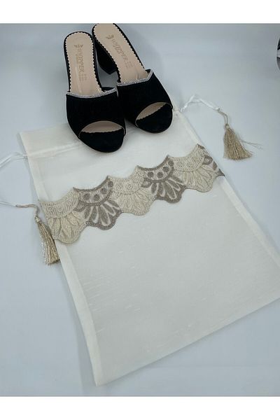 Lurji Dowry Bundle Elegant Guipure Detailed Betis Shoe Bag Stylish and Natural Protection for Shoe Laundry