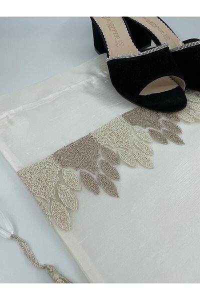 Lurji Πακέτο Dowry Κομψή τσάντα παπουτσιών με λεπτομέρεια Guipure Μαδρίτης Κομψή και φυσική προστασία για πλύσιμο παπουτσιών