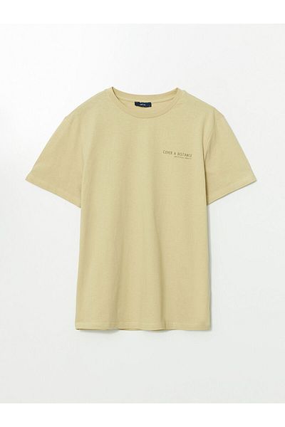 LC Waikiki New Season Crew Neck εμπριμέ χτενισμένο βαμβακερό ανδρικό Tisort - S5KJ20Z8