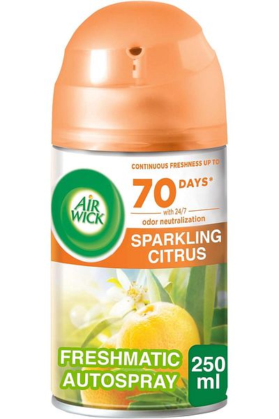 Air Wick Freshmatic Refill 250ml - Sparkling Citrus Scent Spray for Home and Office Freshness