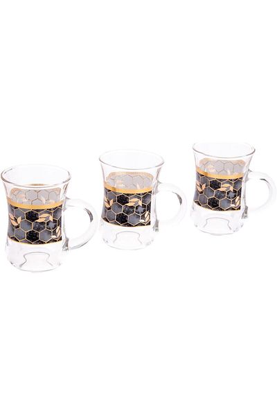 AKDC Glass Tea Cup 3Pcs L(7CM) XW(7CM) XH(9CM) Transparent