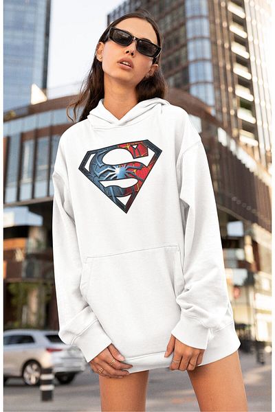 Fuddy Moda Φούτερ με κουκούλα με λογότυπο Unisex Spider Super man, φούτερ με κουκούλα με θέμα τον ήρωα ταινίας